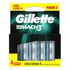 Gillette Mach3 Carga Para Lâmina De Barbear 4 Un