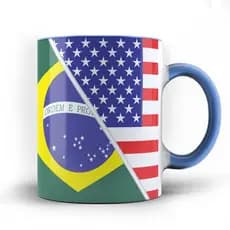 Caneca xicara Brasil Eua Brazil Usa Estados Unidos 25