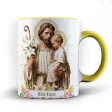Caneca xícara Fé São José com Oração 25