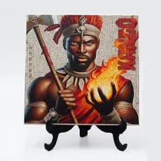 Quadro 15x15cm azulejo com suporte  Xangô Orixá Xango 24