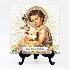 Quadro azulejo com suporte São João Batista 25