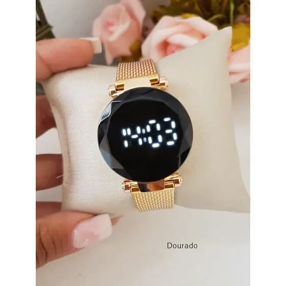 Relógio Touch Feminino Rose Dourado Prata