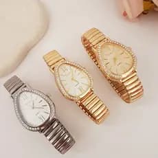 Relógio Feminino Moda Inspiração Pulseira De Elastico Cobra