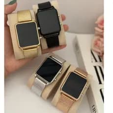 Relógio Digital Feminino Moda Dourado Prata Rose Preto