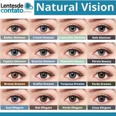 Lentes de Contato Colorida Gelatinosa ORIGINAL Natural Vision ANUAL COM GRAU + Case