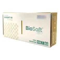 Lente de Contato Gelatinosa Incolor com Grau Biosoft 55A HD - Caixa 3 Lentes