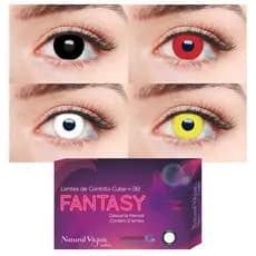 Lentes de Contato Natural Vision Fantasy - Sem Grau - Amarela, Vermelha, Branca ou Preta