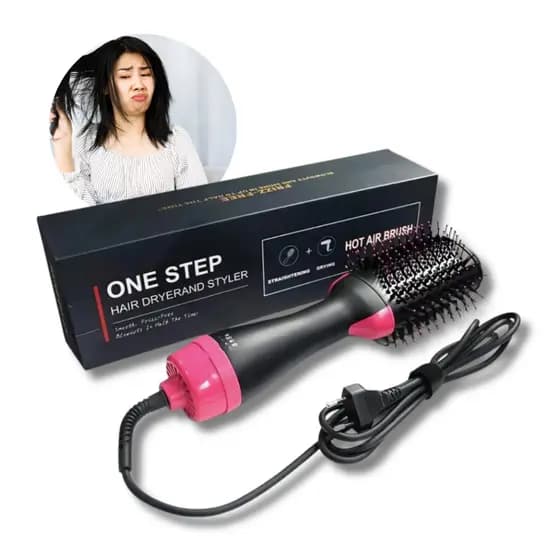 Escova Secadora Alisadora Elétrica Quente 3 Temperaturas Cabelo Com 2 Em1 127v - GKS IMPORTS