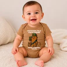 Body Bebê Divertido Geek Star Wars – Protegido pelo Papai Chewie – Presente para os Pais