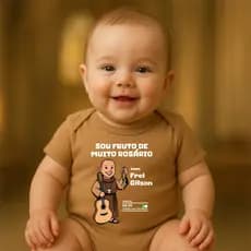 Body Bebê Fruto de Muito Rosário - Frei Gilson 100% Algodão Antialérgicos Menino ou Menina Unisex