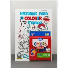 Histórias Para Colorir Turma da Mônica 1+ Lápis de cor  12 cores