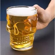 Caneca Caveira Viking Vidro 510ml Cerveja Cristal Rock Chopp