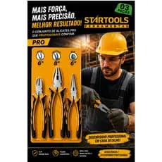 Kit Alicates Profissional 3 Peças 6,6,8 Pol | Corte Universal e Bico | Ferramentas Resistentes
