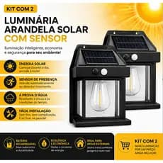 Luminária arandela solar com sensor e  2 unidades