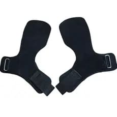 Luva Hand Grip Academia Sem Furo em Couro Camurça Preta e Neoprene – Crossfit e Treino Pesado