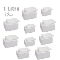 10cx de isopor 1 litro kg para sorvetes bolos potes medicamteos perecível