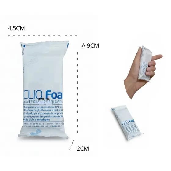 20UN GELO REUTILIZAVÉL FLEXIVEL CLIO FOAM - MOD. 80ML