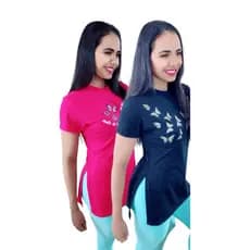 Kit 2 Blusa Feminina Cobre Bumbum Long Line Academia
