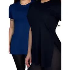 Kit 2 peças Blusa Feminina Moda Fitness Long Line Lisa Academia