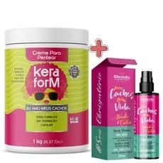 Kit Spray Ativador Cachos + Creme P/ Pentear Amo Meus Cachos