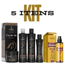 Kit Capilar Cavalo de Raça - Shampoo, Condicionador, e Máscara Capilar e Spray Capilar Siliconizado