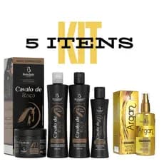 Kit Capilar Cavalo de Raça - Shampoo, Condicionador, e Máscara Capilar e SUPREME ARGAN OIL 60 ML