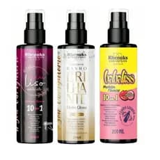 Kit com 3 itens - Spray Capilar Meu Liso | Babaliss | Banho Brilhante - 200ml Rhenuks Cosméticos