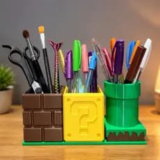 Porta Lápis Canetas Super Mário Bros - Organizador de mesa decoração Geek