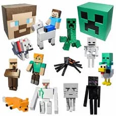 Miniaturas mine blocos caixa steve bonecos articulados de alta qualidade