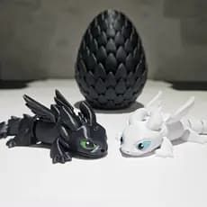 Ovo de dragão com 2 Dragões articulados miniaturas - Banguela e Fúria da Luz como treinar o seu dragão