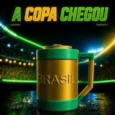 Caneca Porta latas da copa do mundo 2026 350ml Brasil e outras seleções