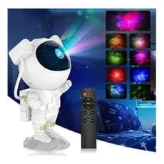 Mini Projetor Astronauta Galáxia Luz Estelar LED Com Controle Remoto Céu Estrelado Luminária Noturna Decorativa  360°