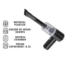 Mini Aspirador Portátil Recarregável Premium – Aspirador Automotivo e Multiuso