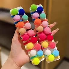 Kit xuxinha pompom/ crianças/ moda coreana/ coloridas