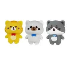 Borrachas de gatinho fofinhos papelaria fofa - kit com 3 gatinhos