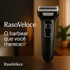 Máquina de  Barba Raso Veloce, Aparador de Barba e Pelos, Barbeador 3 em 1 Recarregável Bivolt (KM6558)5