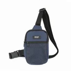 mini bolsa azul telinha chest bag