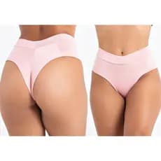 Kit Calcinhas Fio Duplo Sem Elástico Tecido Embutido Conforto Dupla Tanga Cós
