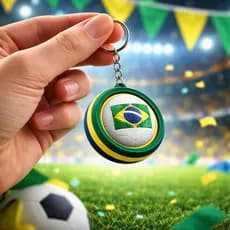 Chaveiro bola giratória do Brasil Copa 2026 HEXA Campeão