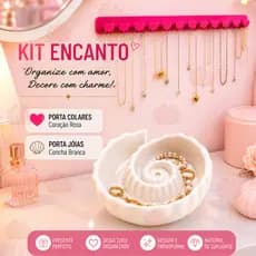 Organizador de Joias Porta Colares e Porta Jóias Concha Decorativo Encanto