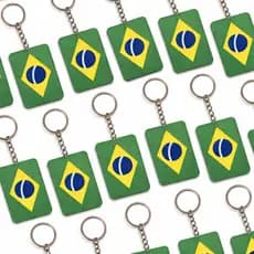 Chaveiro Bandeira do Brasil Copa para Mochila Presente Lembranchinha Souvenir Brasileiro
