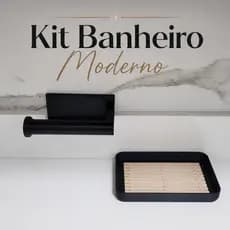 Organizador de Banheiro Moderno Completo com Porta Papel Higiênico e Suporte para Sabonete
