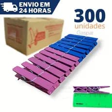 Kit 300 unidades Prendedor Pregador de Roupa de Plastico Resistente ATACADO