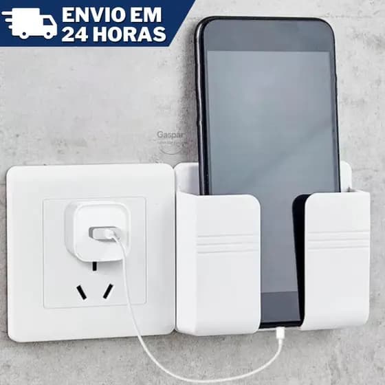 Suporte de Parede Para Carregar Celular e Controle Remoto Auto Adesivo