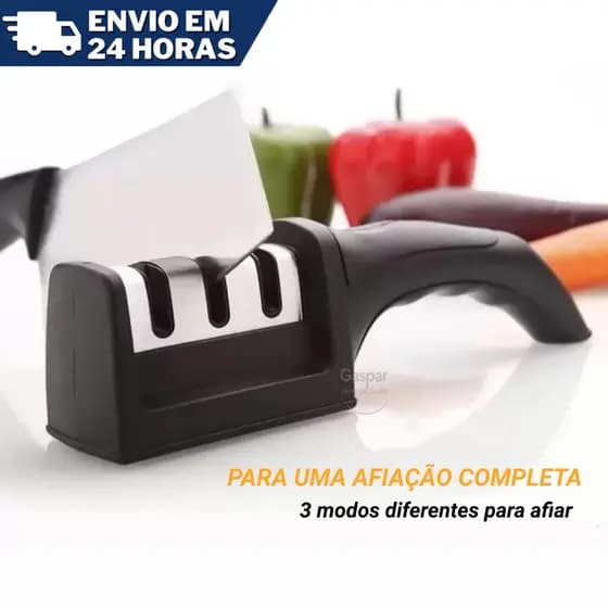 Amolador Afiador De Facas e Tesouras Profissional 3 Estágios