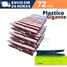72 Prendedores Pregadores Roupa Plastico Gigante Embalagem - Envio Imediato