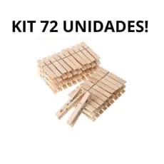 72 Prendedor De Roupas, Madeira , Embalagem c/ 72 Unidades