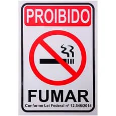 Placa De Sinalização Proibido Fumar 20X30 Oferta