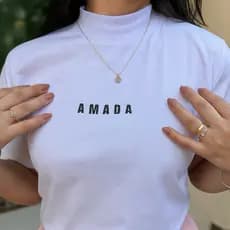 T-SHIRT FEMININA GOLA ALTA RIBANA 100% ALGODÃO FIO 30.1 ELEGANTE CONFORTÁVEL PARA TRABALHAR CASUAL