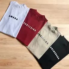 Kit 4 Blusas Femininas Tshirts Gola Alta Algodão Elegantes Silkadas